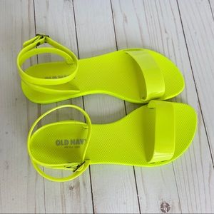 Old navy sandals neon yellow size 7